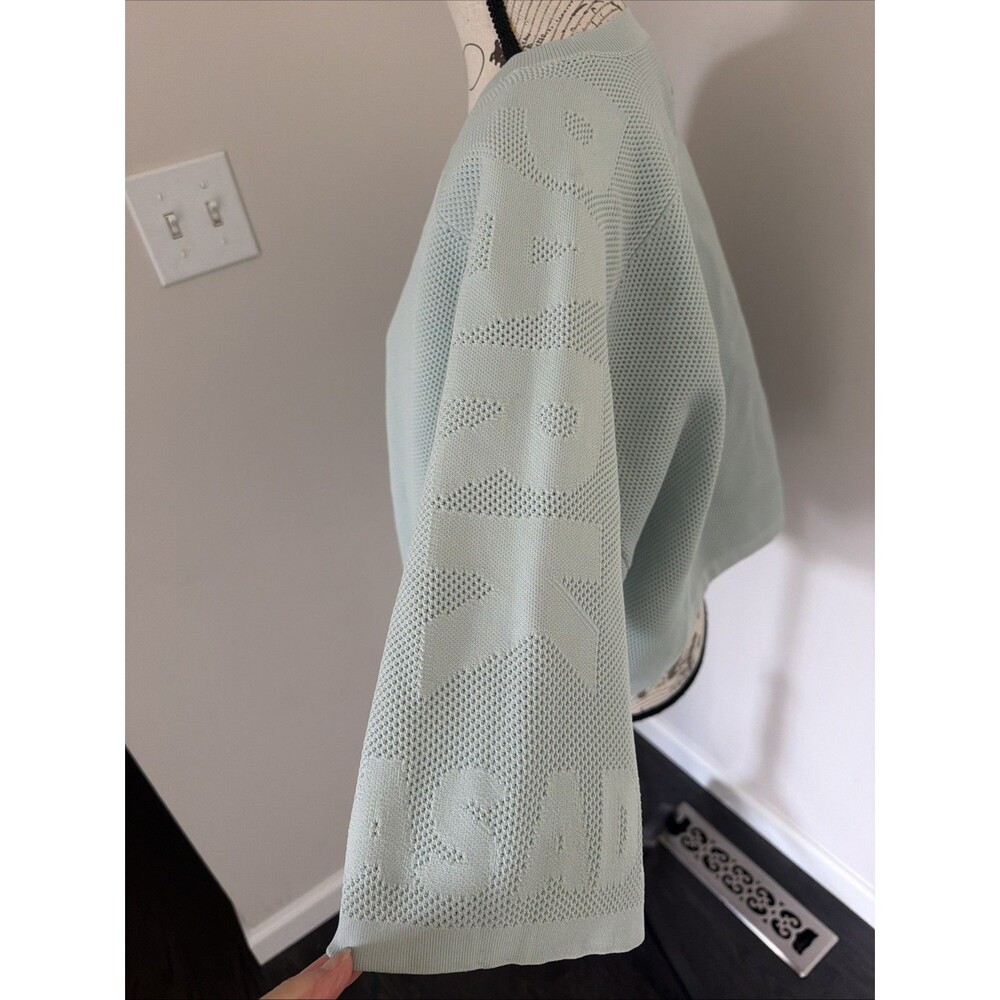 ADIDAS IVY PARK Beyoncé Mint Green Knitted Mesh Crop Top Shirt Jersey 2XL - Picture 9 of 16